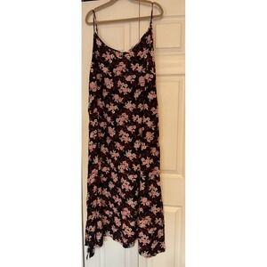 Loft Black Floral Long Maxi Dress‎ Romantic Plus Size 26